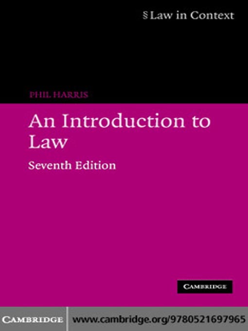 Title details for An Introduction to Law by Phil Harris - Available